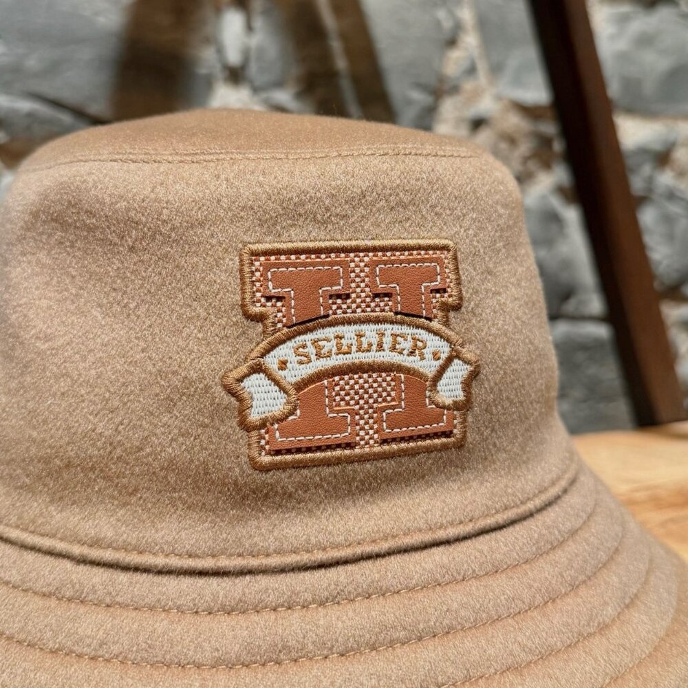 Hermès Harper H Sellier Beige Cashmere Bucket Hat - Picture 3 of 13
